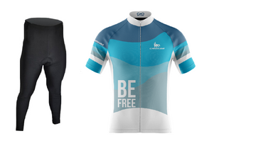 Uniforme Ciclismo Fit Largo - Blue Free Manga Corta
